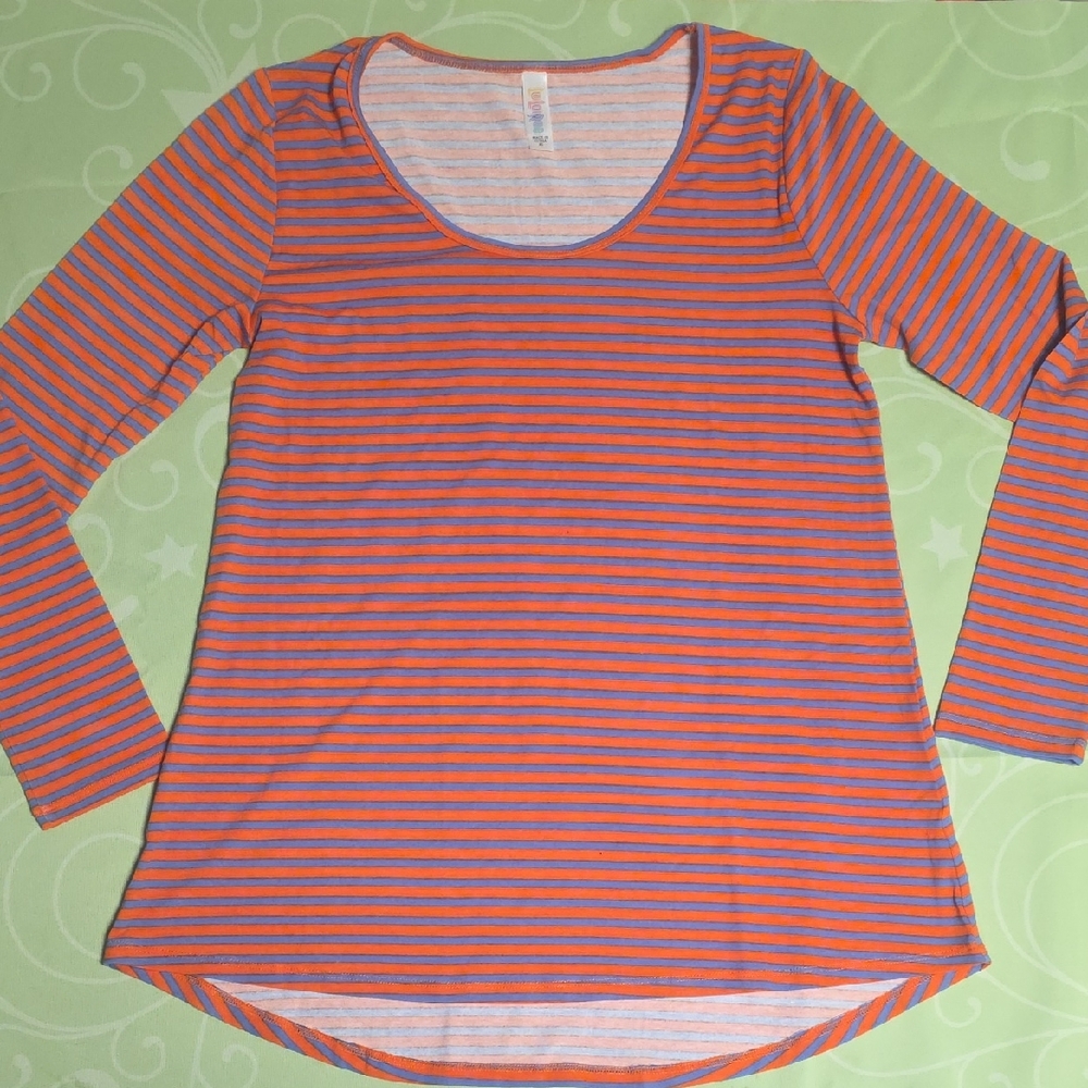 Striped Orange and Blue Women's Top